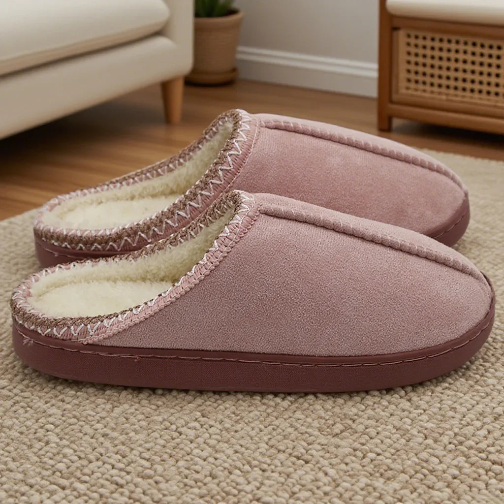 Cotton Slippers for Autumn and Winter Indoor Thick-Soled Non-Slip Couple Warm Fleece-Lined Soft Sole